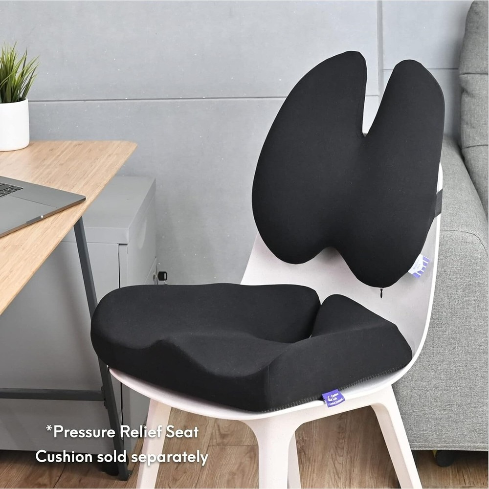 Cushion Lab Pressure Relief Seat Cushion and Extra Dense Lumbar Pillow Black
